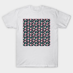 Watermelon Slices Pattern - Coral and Dark Green T-Shirt